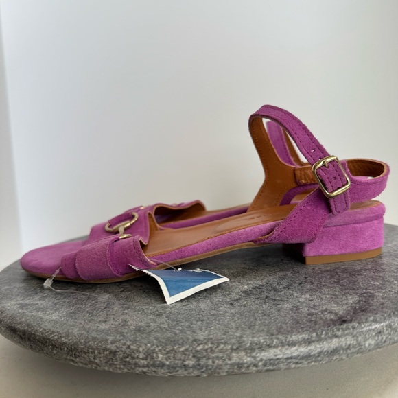 Les Italiennes Shoes Leather Purple Pink Gold Flats 41 - Picture 4 of 14